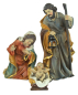 Preview: Prachtvolle Weihnachtskrippe Engelthal dunkel inkl. 12-tlg. Figurensatz K 001, Maße Krippe: ca. 70 x 30 x 32 cm